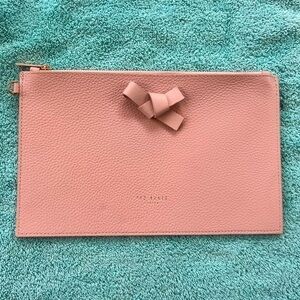TED BAKER LONDON pink knot bow pouch